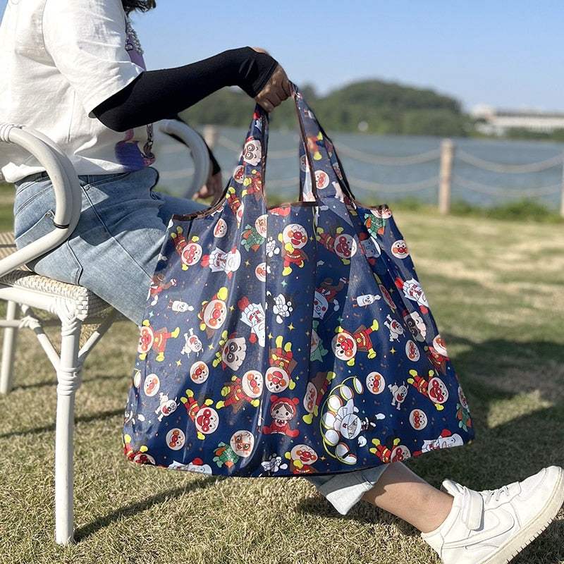 Reusable Large Cartoon Folding Washable Shopping Bag
