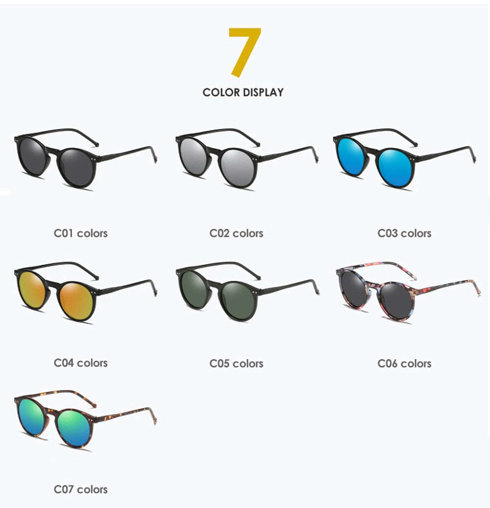 2023 Polarized UV400 Retro Round Sun Glasses