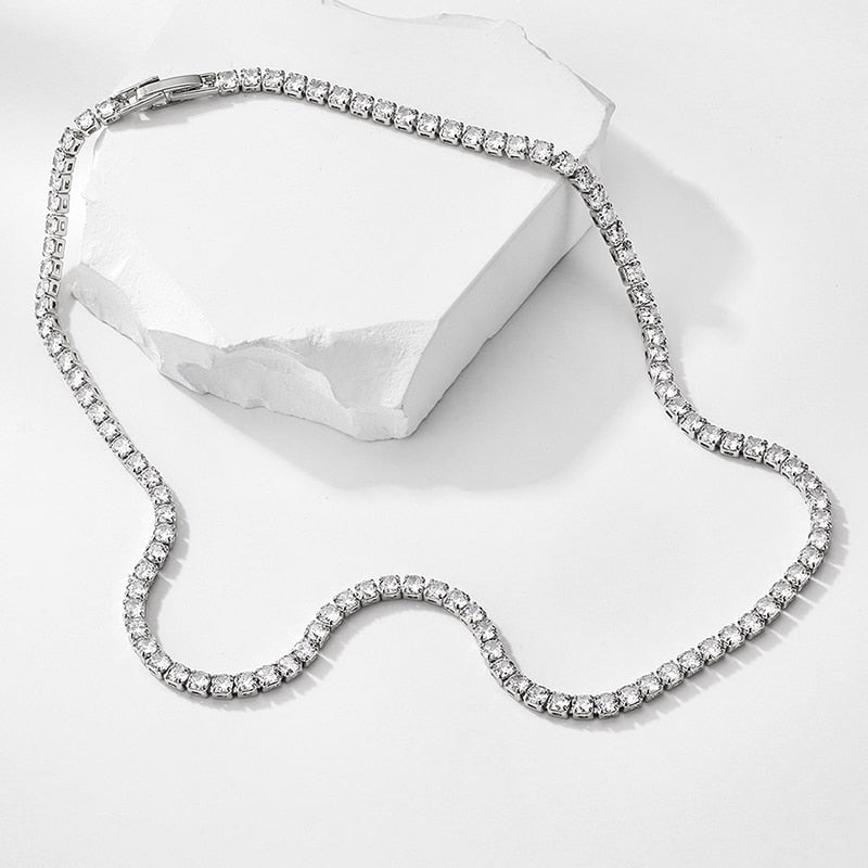 UILZ Sweet Pink Heart Zircon Choker Necklace