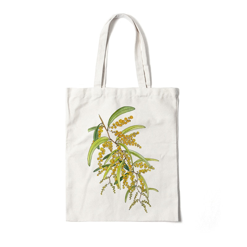 Floral Canvas Reusable Tote Bag