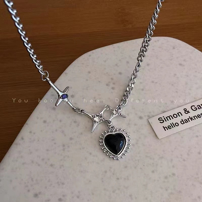 Y2K Zircon Crystal Beads Tassel Necklace