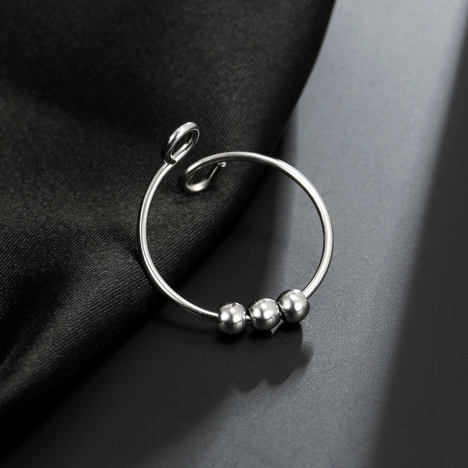 Skyrim Stainless Steel Rotate Beads Anxiety Adjustable Ring