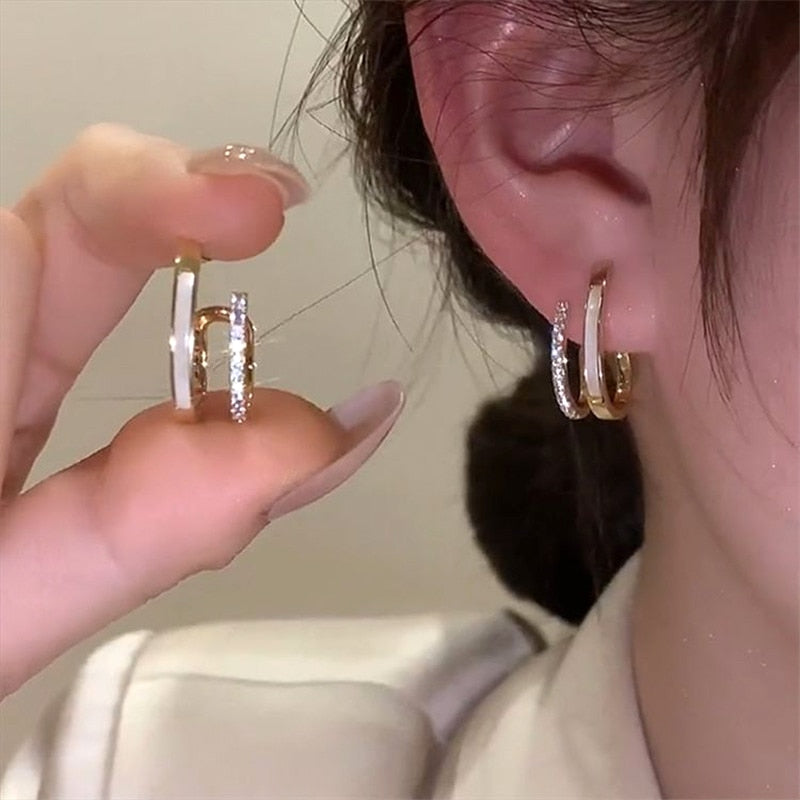 LATS Irregular U-shaped Gold Color Earrings