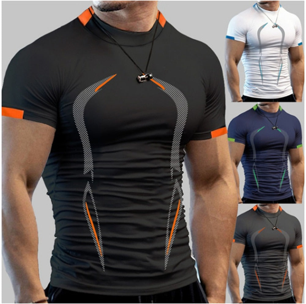 Summer Gym Shirt Sport Short Sleeve T Shirt Men