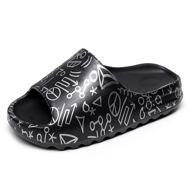 Thick Printed Graffiti Flip Flops Unisex