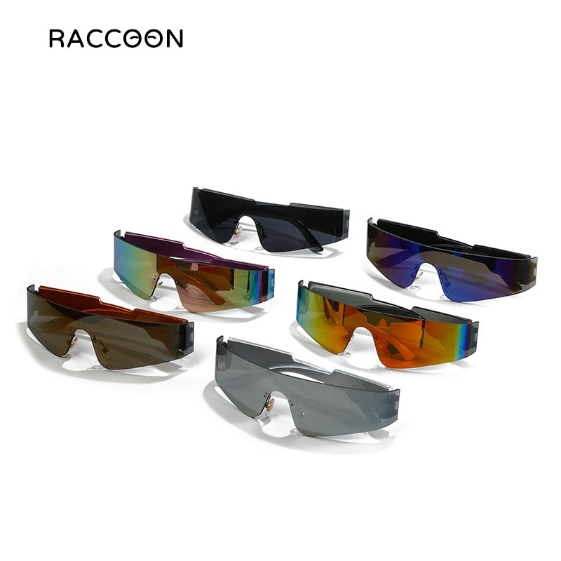 Kardashan Flat Top Shield Fashion Punk Sunglasses Women Y2K Sun Glasses