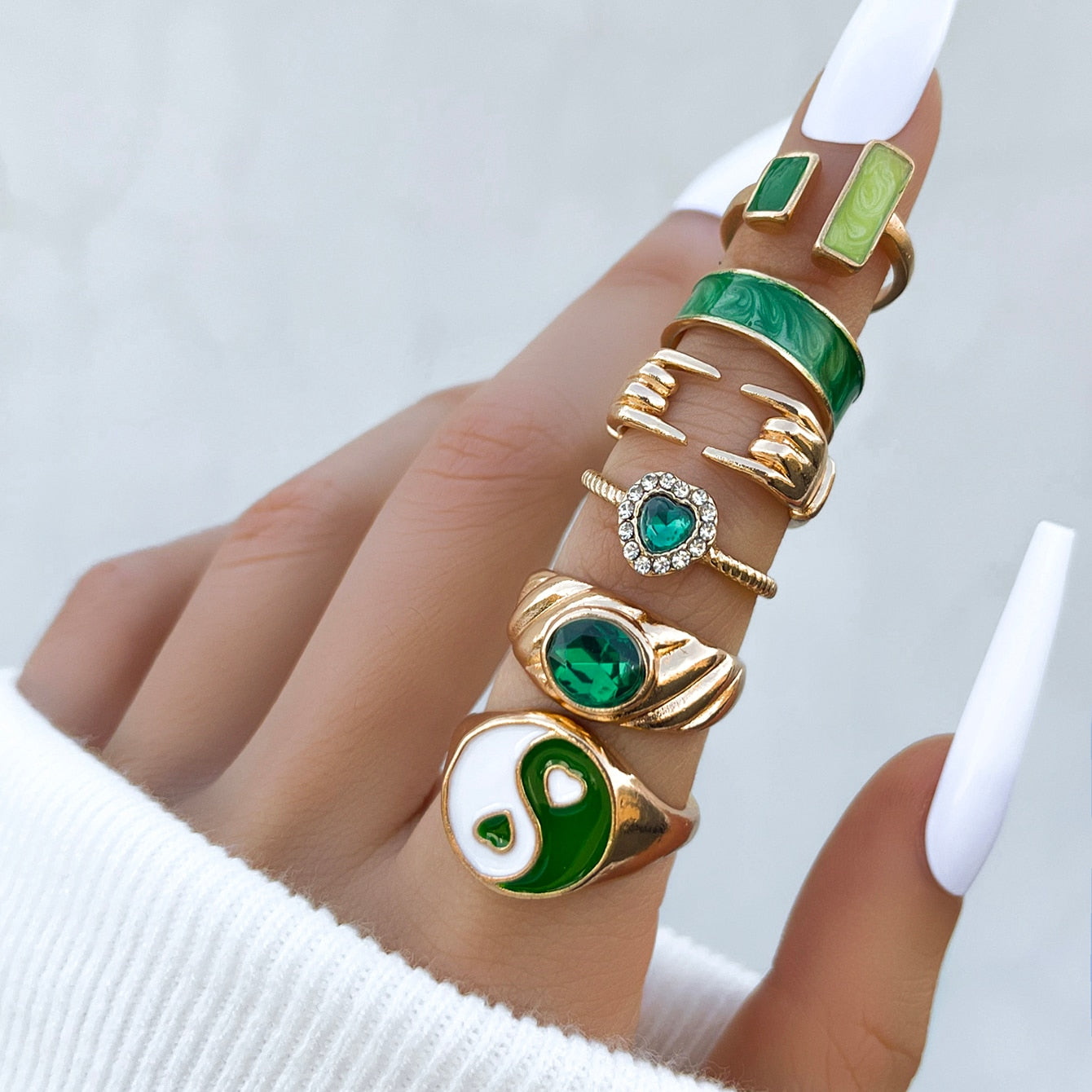 Aprilwell Cute Pink Butterfly Ring Set for Women