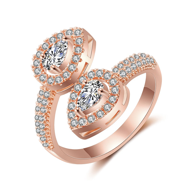 Trendy Water Drop Zircon Stone Adjustable Ring