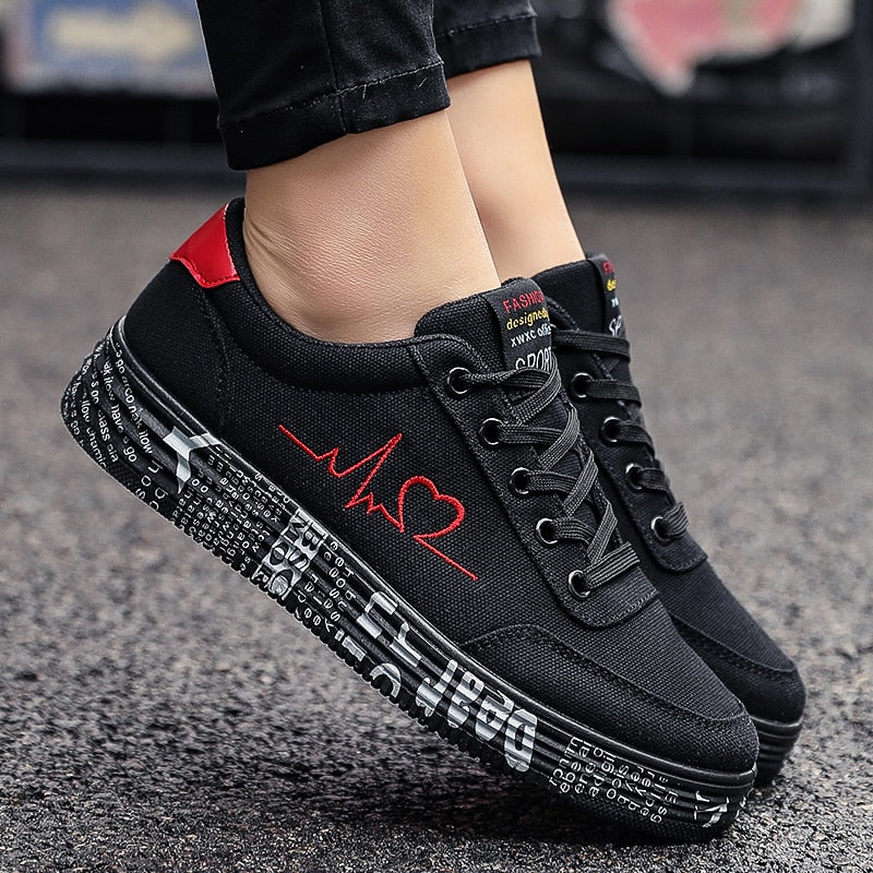 Vulcanized Lace-up Casual Shoes Breathable