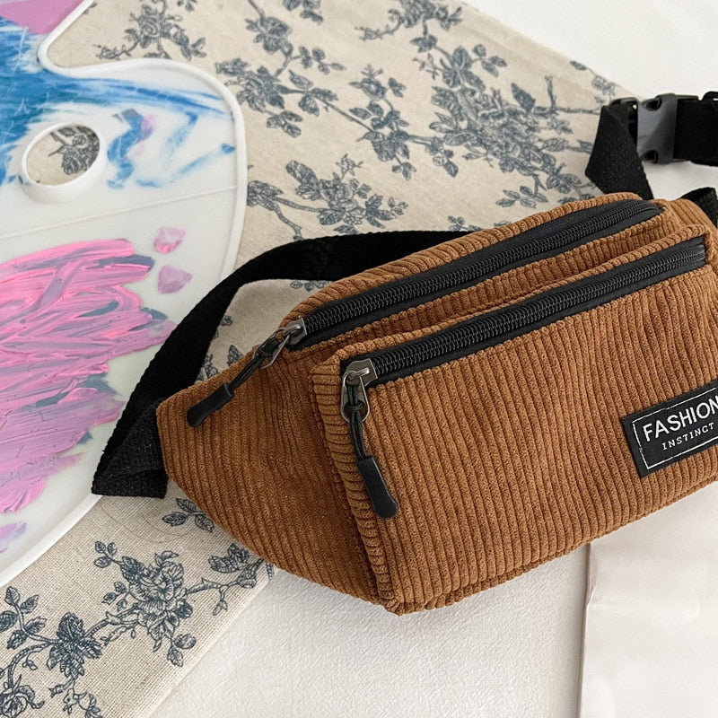 Corduroy Waist Bag Small Canvas Bag