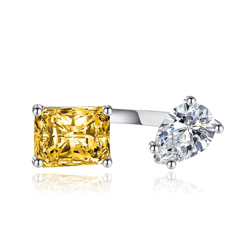 Trendy Water Drop Zircon Stone Adjustable Ring