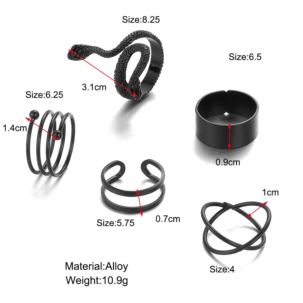 Vintage Geometric Retro Multi Knuckle Joint Finger Ring