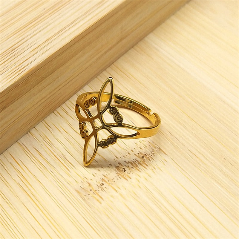 Witchcraft Stainless Steel Witch's Irish Knot Adjustable Ring