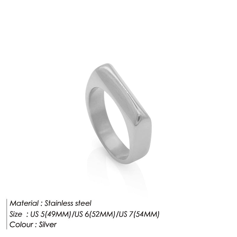 eManco Smooth punk hip hop Stainless Steel Ring
