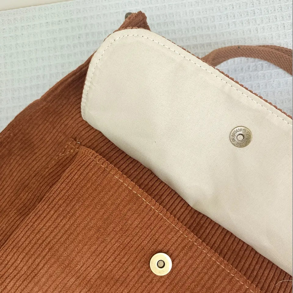 Corduroy Foldable Washable Canvas Crossbody Bag