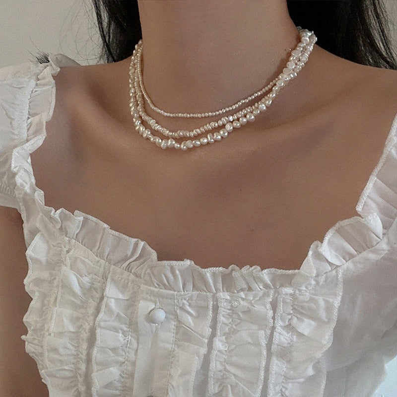 Minar Multiple French Pearl Necklace