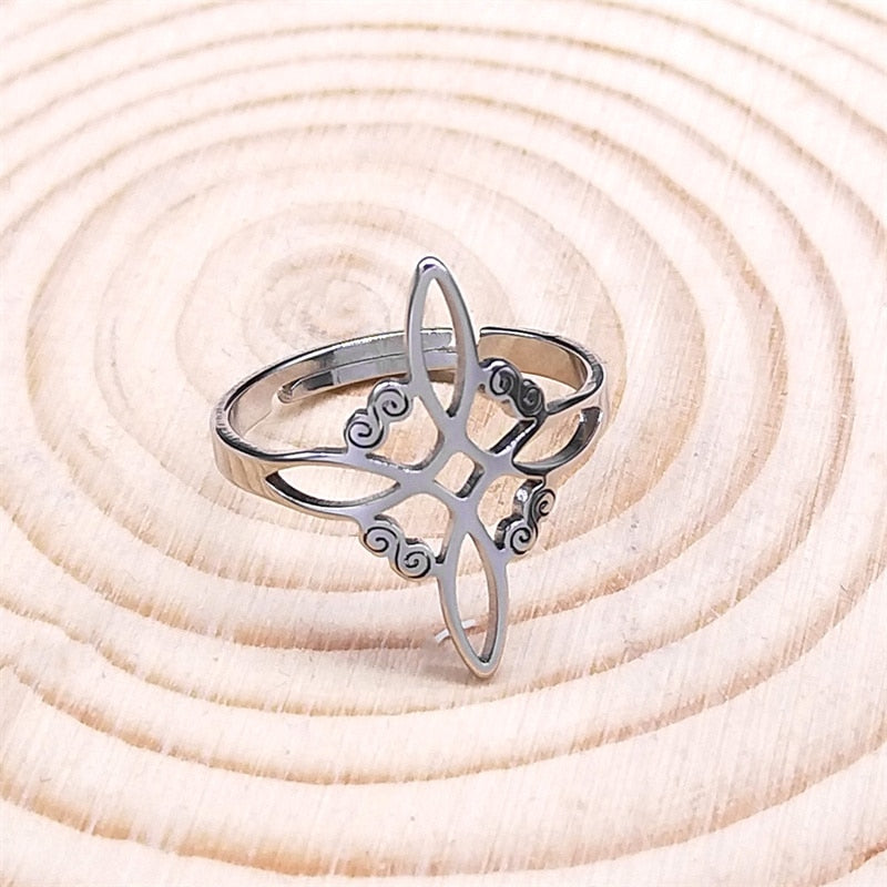 Witchcraft Stainless Steel Witch's Irish Knot Adjustable Ring