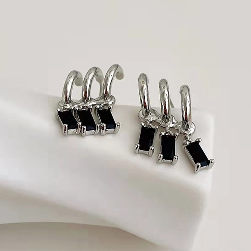 Korean Four-Prong Setting CZ Earing Claw Ear Hook Clip