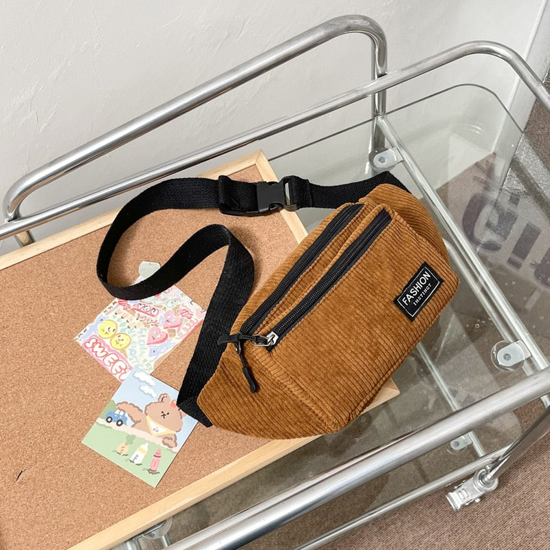 Corduroy Waist Bag Small Canvas Bag