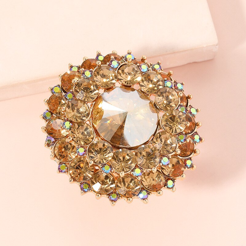 New Unique Boho Crystal Stone Big Round Ring