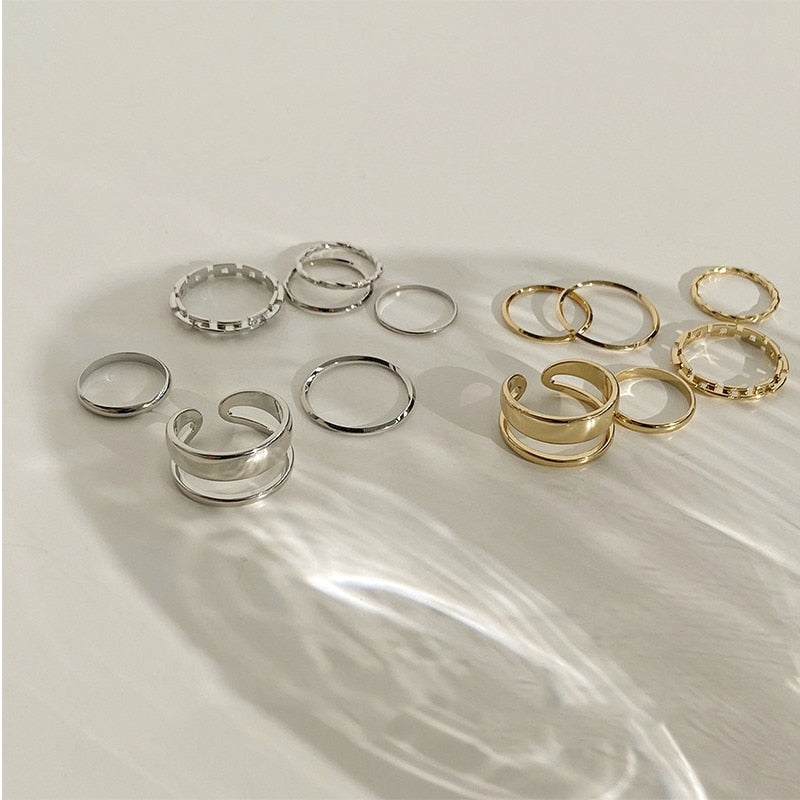 LATS 7pcs Fashion Jewelry Rings Set