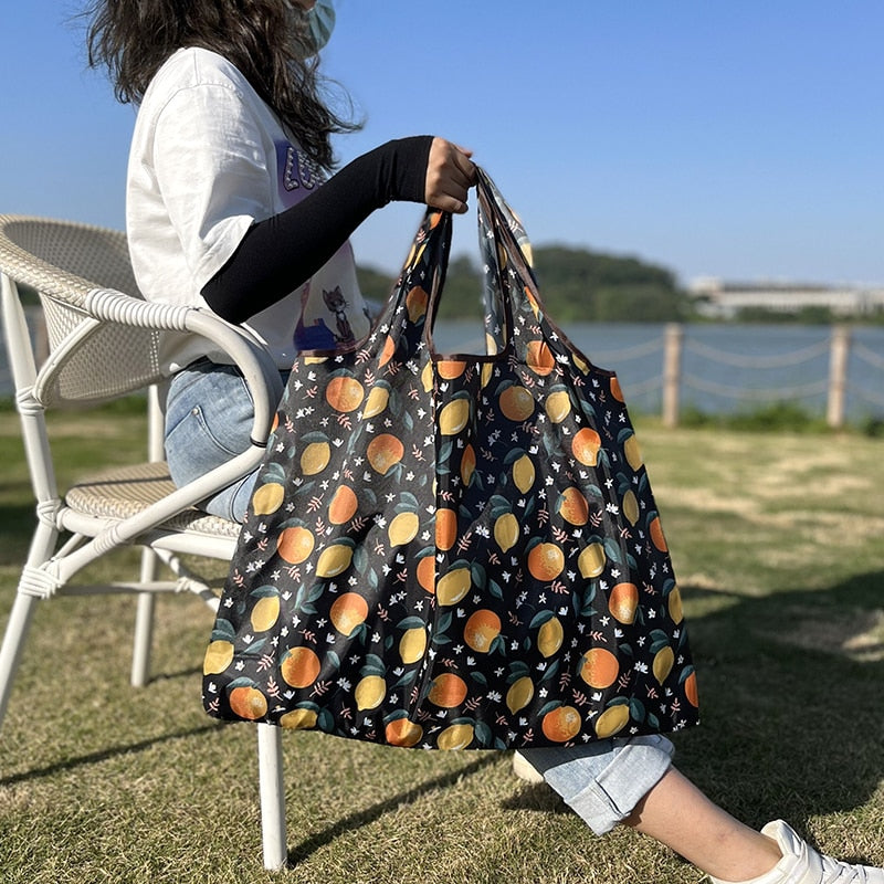 Reusable Large Cartoon Folding Washable Shopping Bag