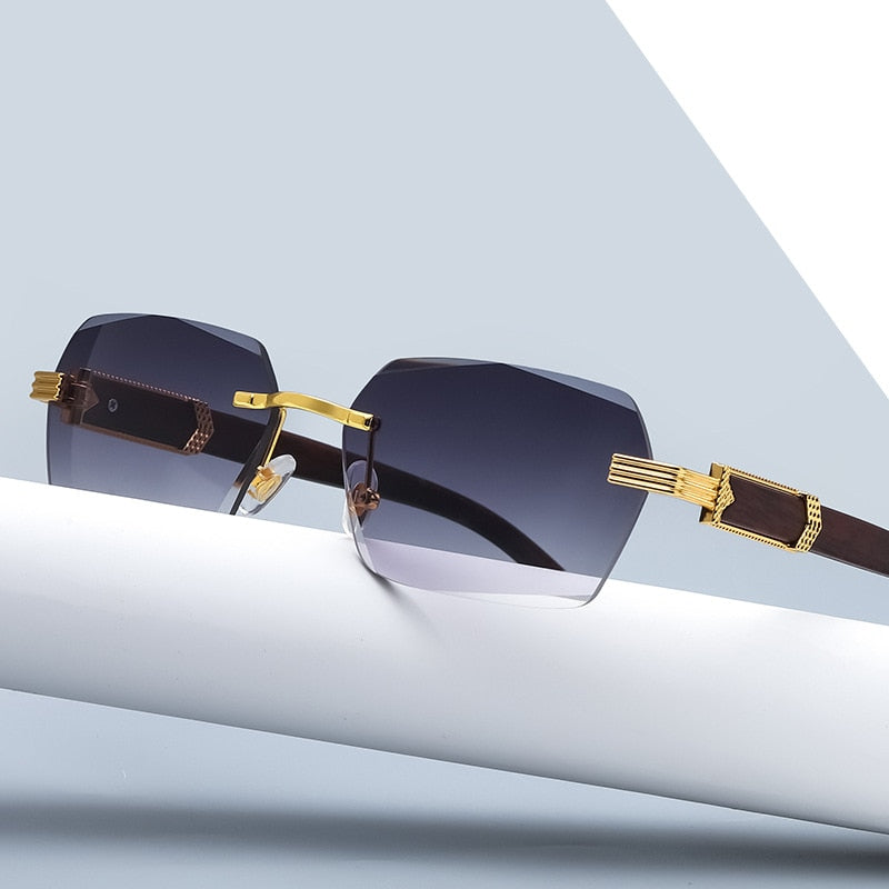 Luxury Rimless Square Frameless Gradient Sunglasses