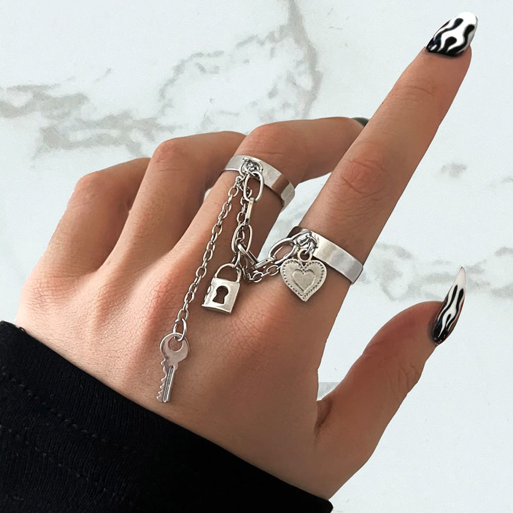 Vintage Geometric Retro Multi Knuckle Joint Finger Ring