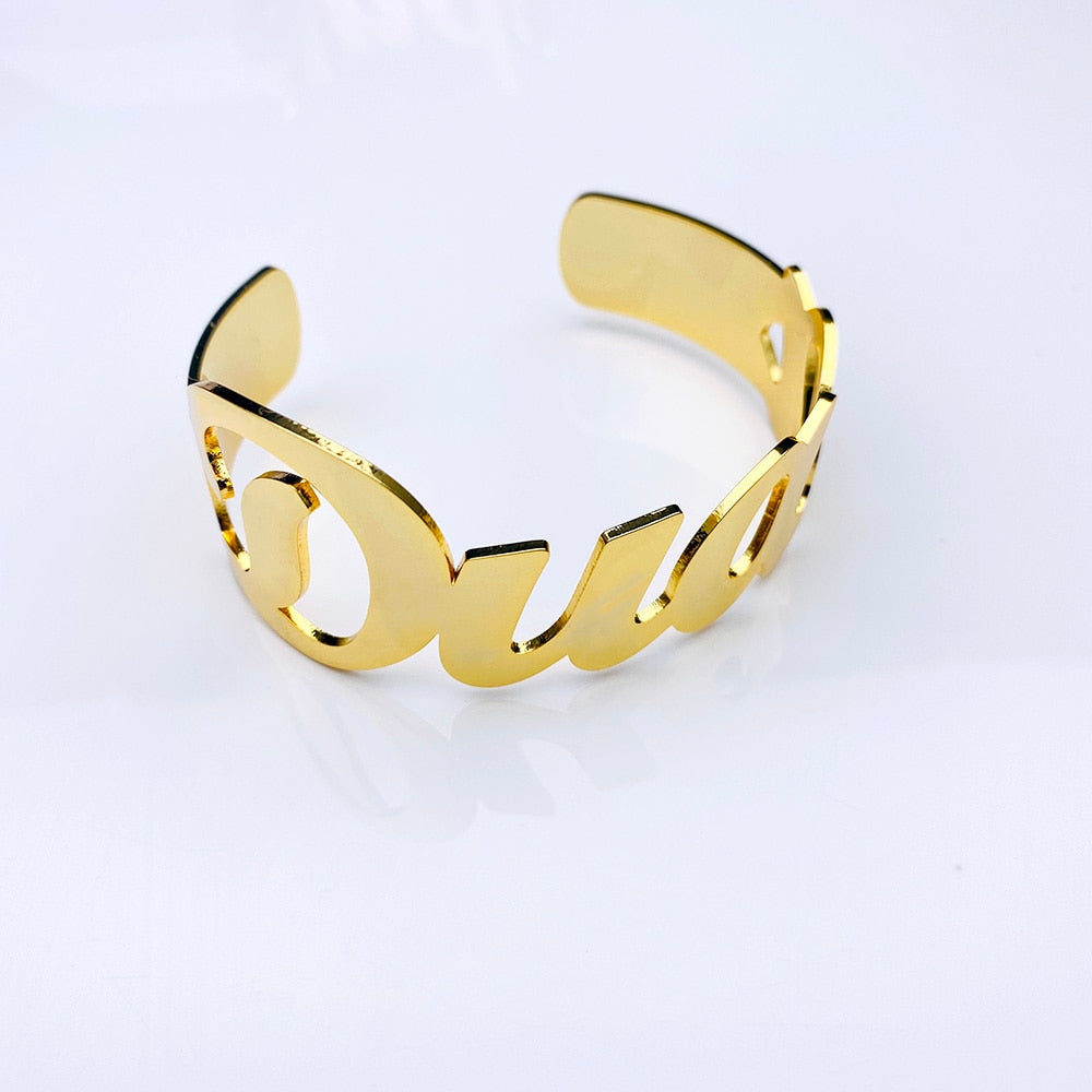 Adjustable Customized Name Stainless Steel Bracelet