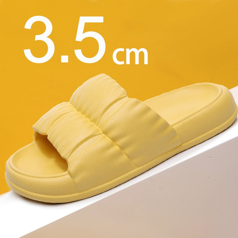 Rimocy Home Soft Sole Cloud  Non Slip Platform Slippers