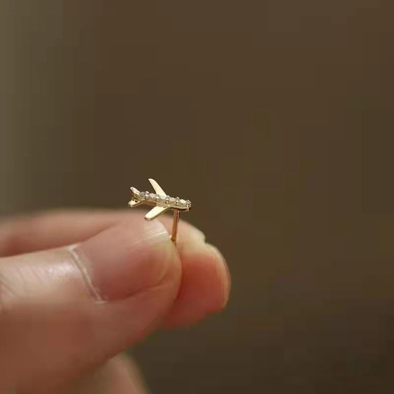 925 Sterling Silver Crystal Four-Pointed Star Earrings