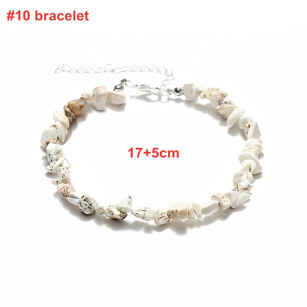 Colorful Natural Stones Choker Bohemia Gravel Beaded Grunge Necklace