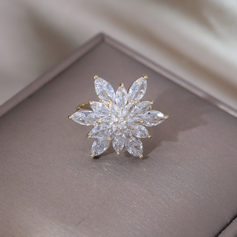 Korea New Design Luxury Zircon Flower Earrings