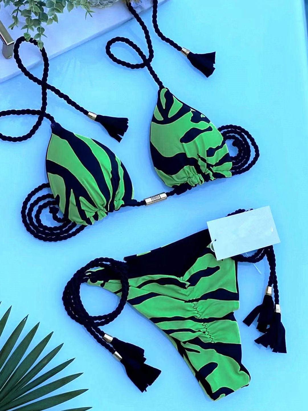 RUOTONGSEPT Triangle Bandage Swimwear Thong Bikini Set