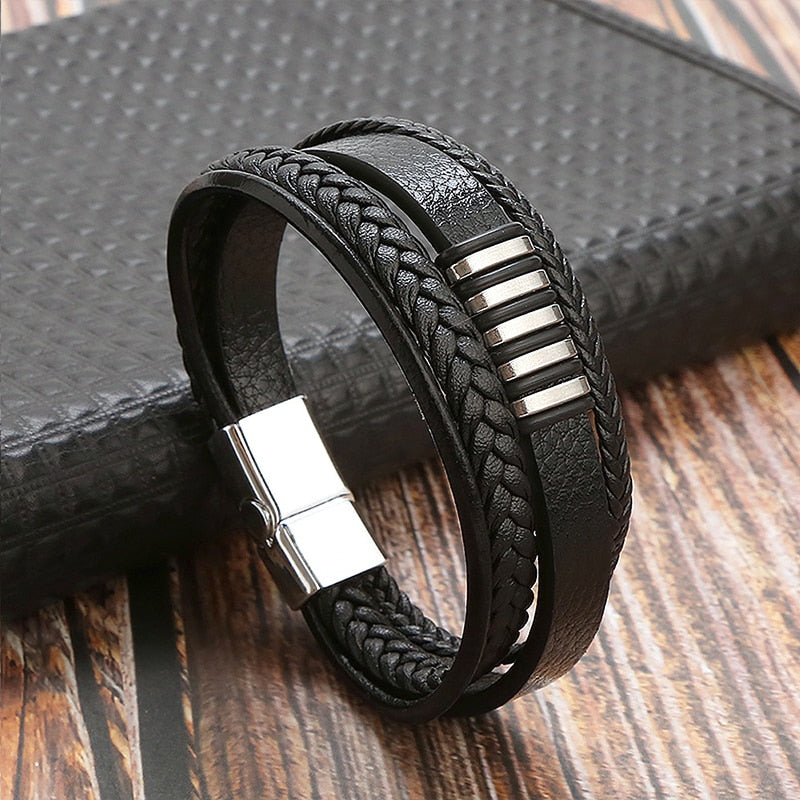 Hot Classic Hand-Woven Leather Bracelet