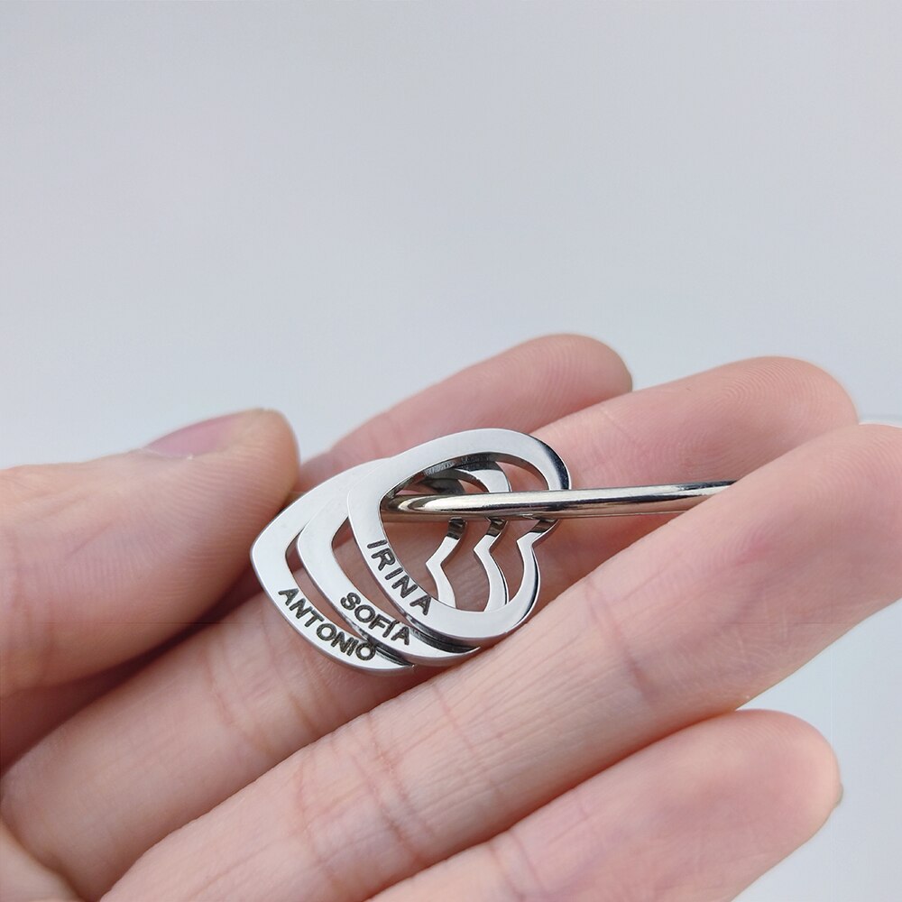 Custom Engraving Name Heart Charms Bracelets