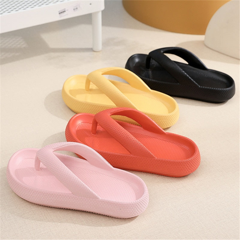 Rimocy Soft Sole EVA Thick Platform Clip Toe Flip Flops