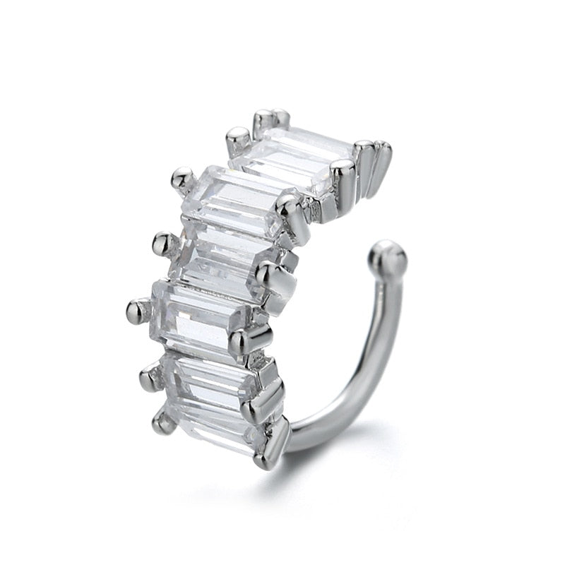 1 pcs Charming Line Zircon Clip Earrings Without Piercing