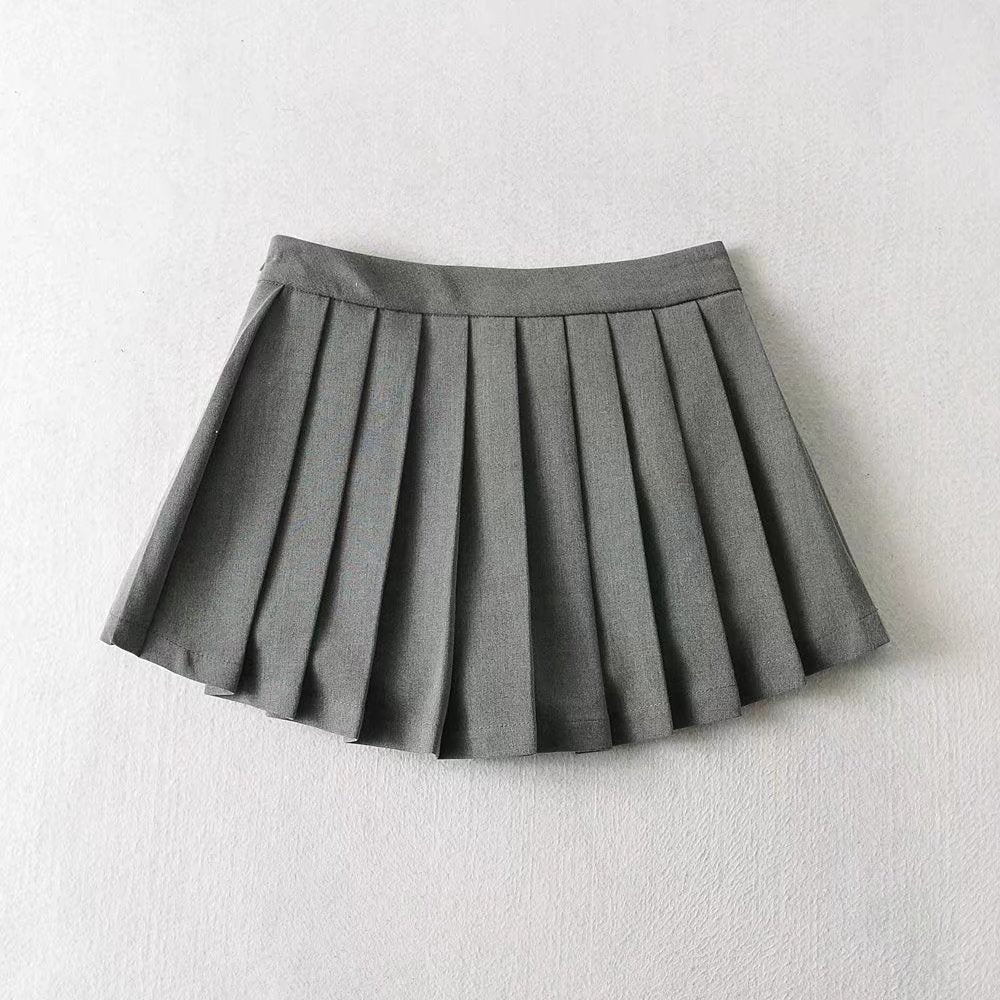 Korean Vintage Pleated High Waist Skirt