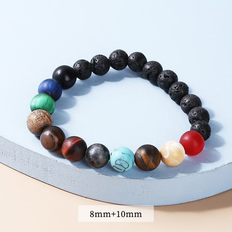 JD Natural Stone Eight Planets Bead Bracelet