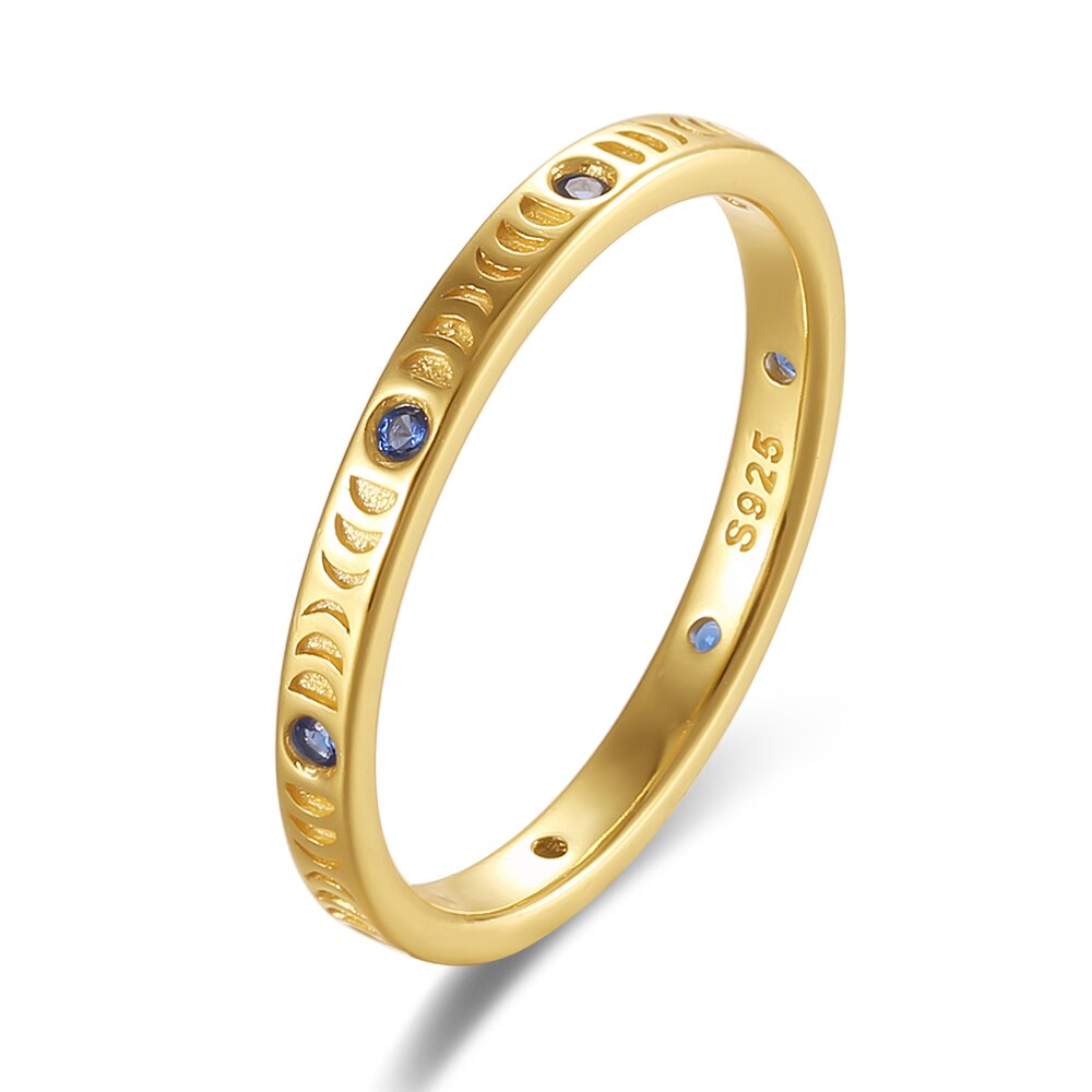 RORU 925 Silver Slim Stacking Trendy Retro Oxidized Zircon Ring