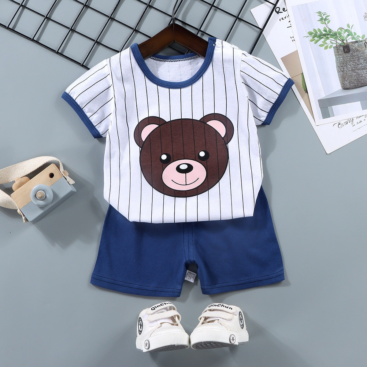 2PCS 100% Cotton Soft Summer Children Baby Cloths T-shirt