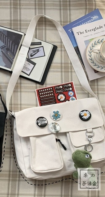 Xierya Women Canvas Messenger Bag Youth Ladies Fashion Shoulder Bag