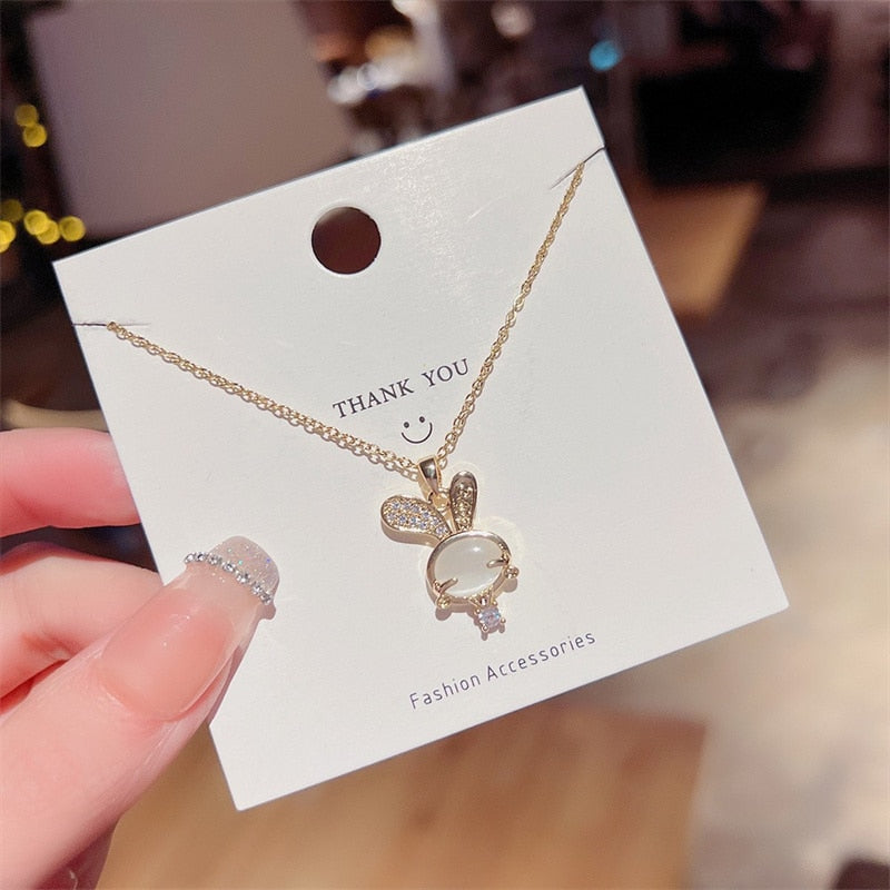 Heart Zircon Crystal Stainless Steel Necklace