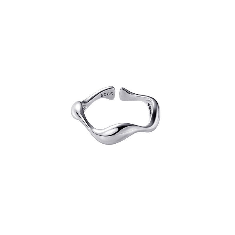 Modian 925 Sterling Silver Irregular Design Water Drop Stackable Finger Ring