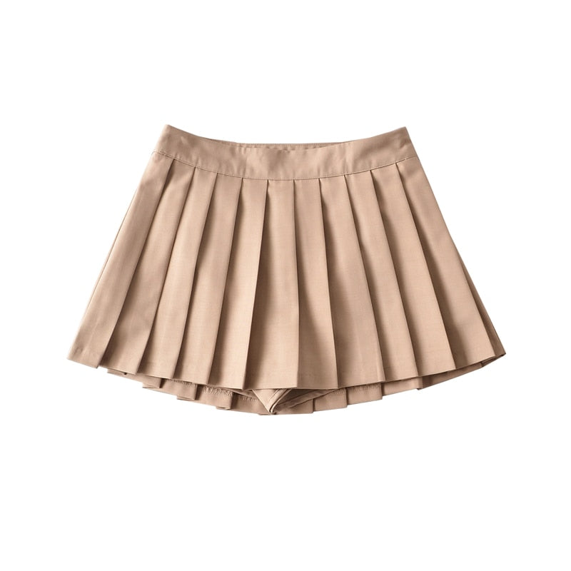 Korean Vintage Pleated High Waist Skirt