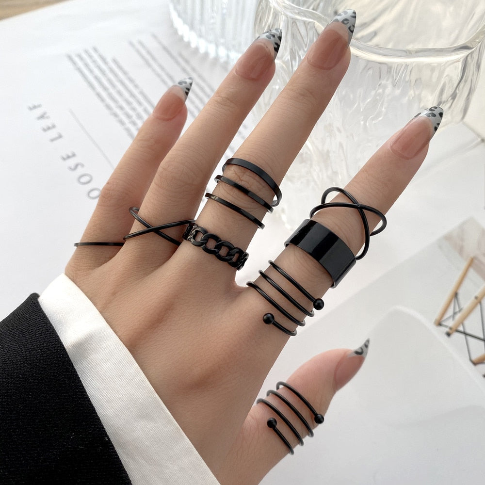 Vintage Geometric Retro Multi Knuckle Joint Finger Ring