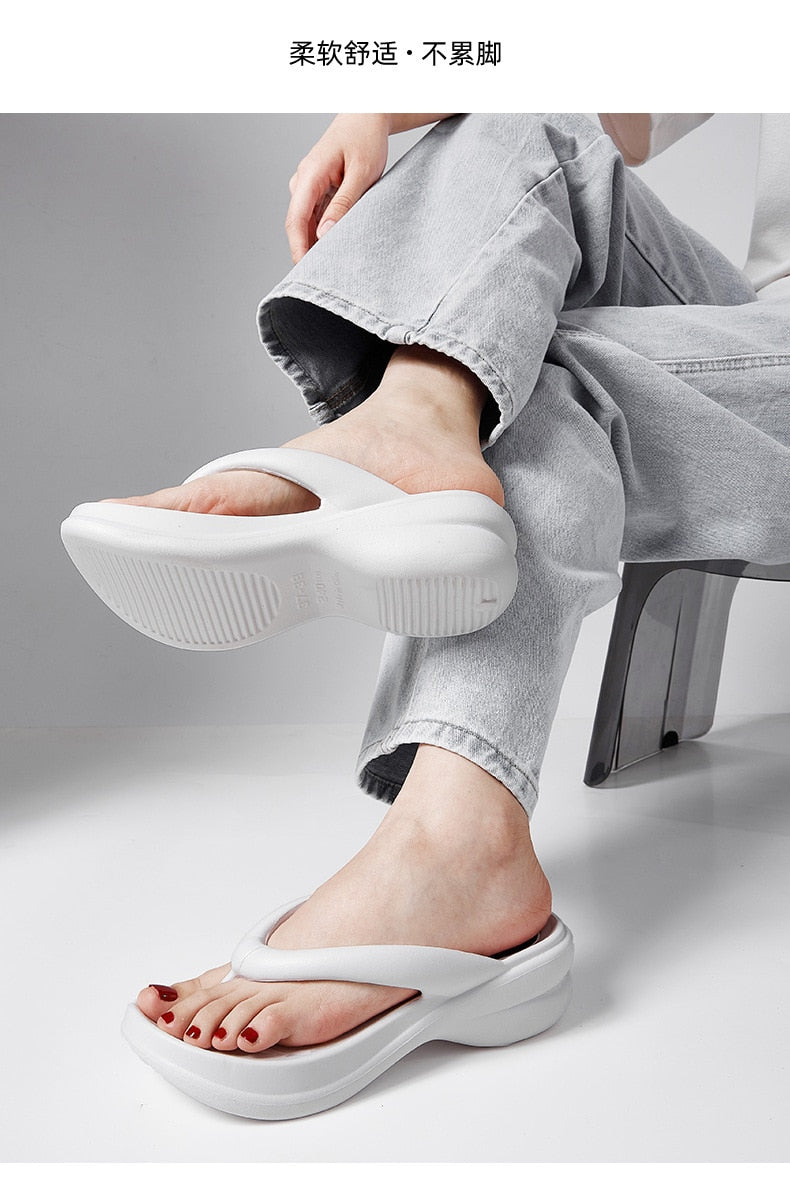Wedge Heel Thick-bottomed Flip-flops