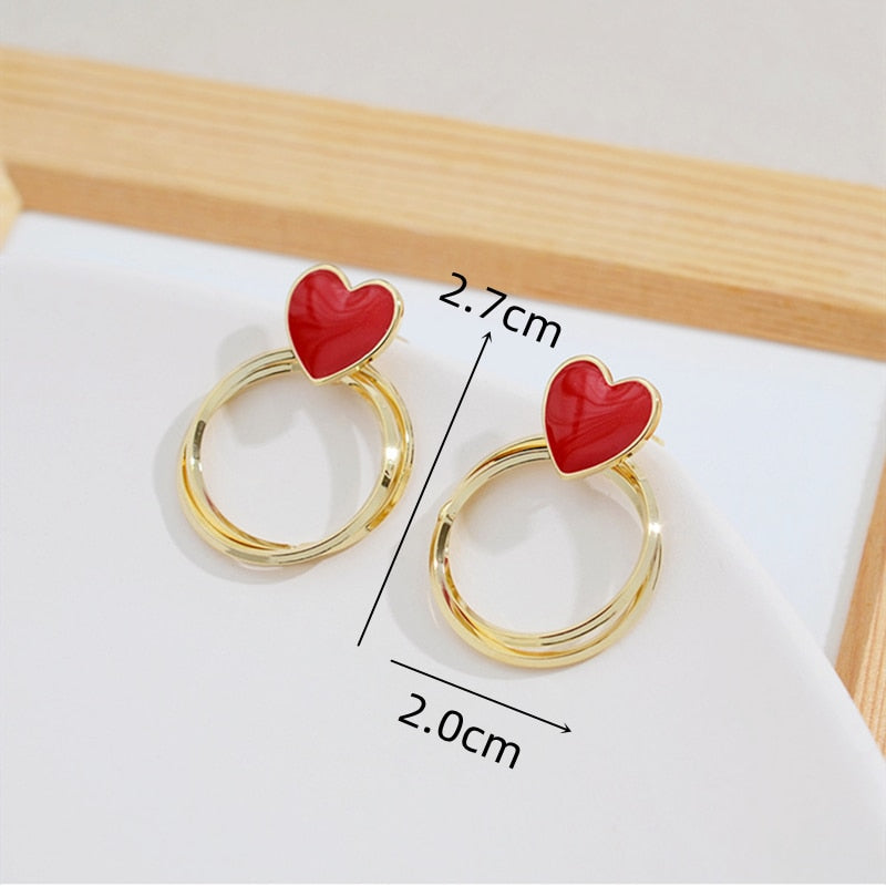 Big Black Flower Hanging Earrings For Women Exaggerated Rock Personality