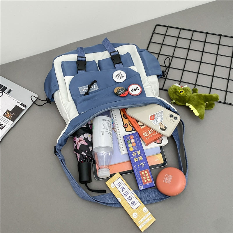 Harajuku Diagonal Nylon Canvas Messenger Bag